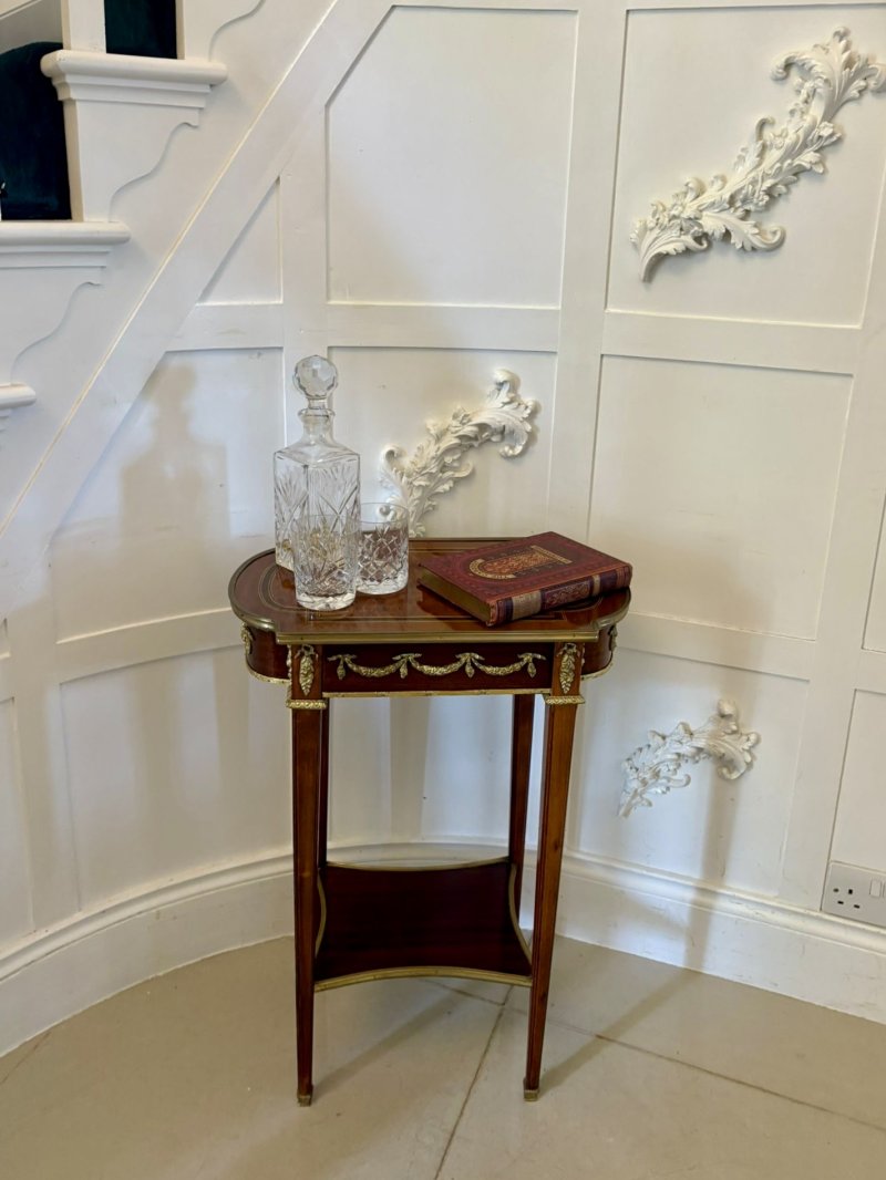 Outstanding Quality Antique Edwardian Mahogany and Ormolu Mounted Lamp Table - Image 4